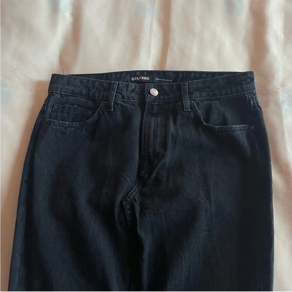 Grlfrnd- Ariana Flared Mid Rise Denim Maxi Skirt In Black East Side Size 27